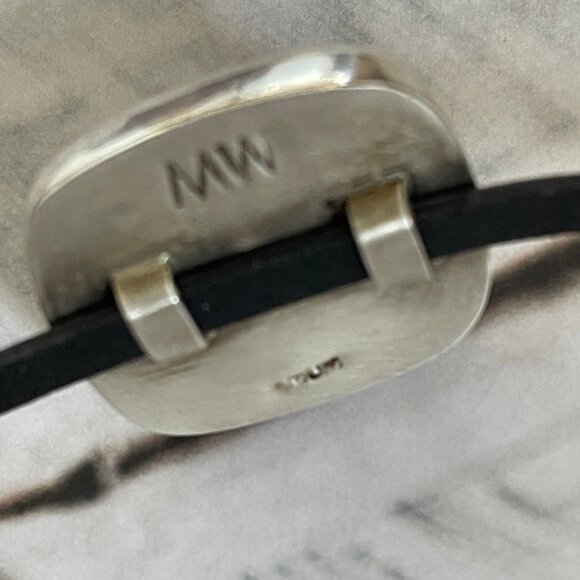 MARK WHITE DESIGNS Labradorite & Sterling Leather Wrap Bracelet is One of a Kind - Picture 3 of 6